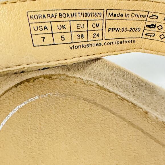 Vionic Sandal Womens 7 Beige Snake Print Kora Raffia Boa Espadrille Wedge Shoes - Picture 11 of 13